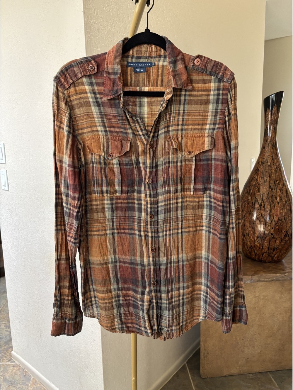 Vintage Ralph Lauren Blue Label linen safari shirt Size 12